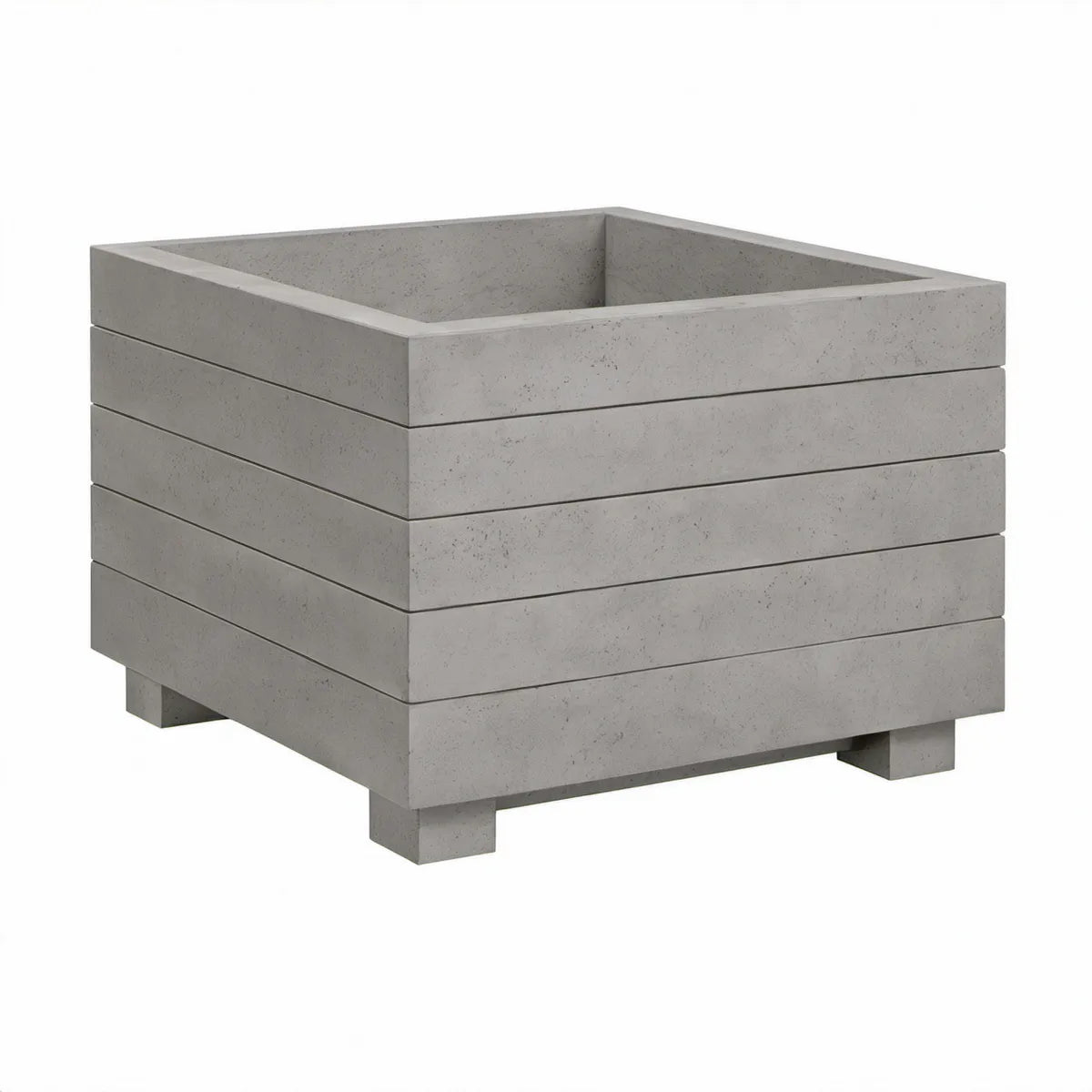 20 x 20 x 20 in Square Gray Fiber-Reinforced Cement Outdoor Planter Box