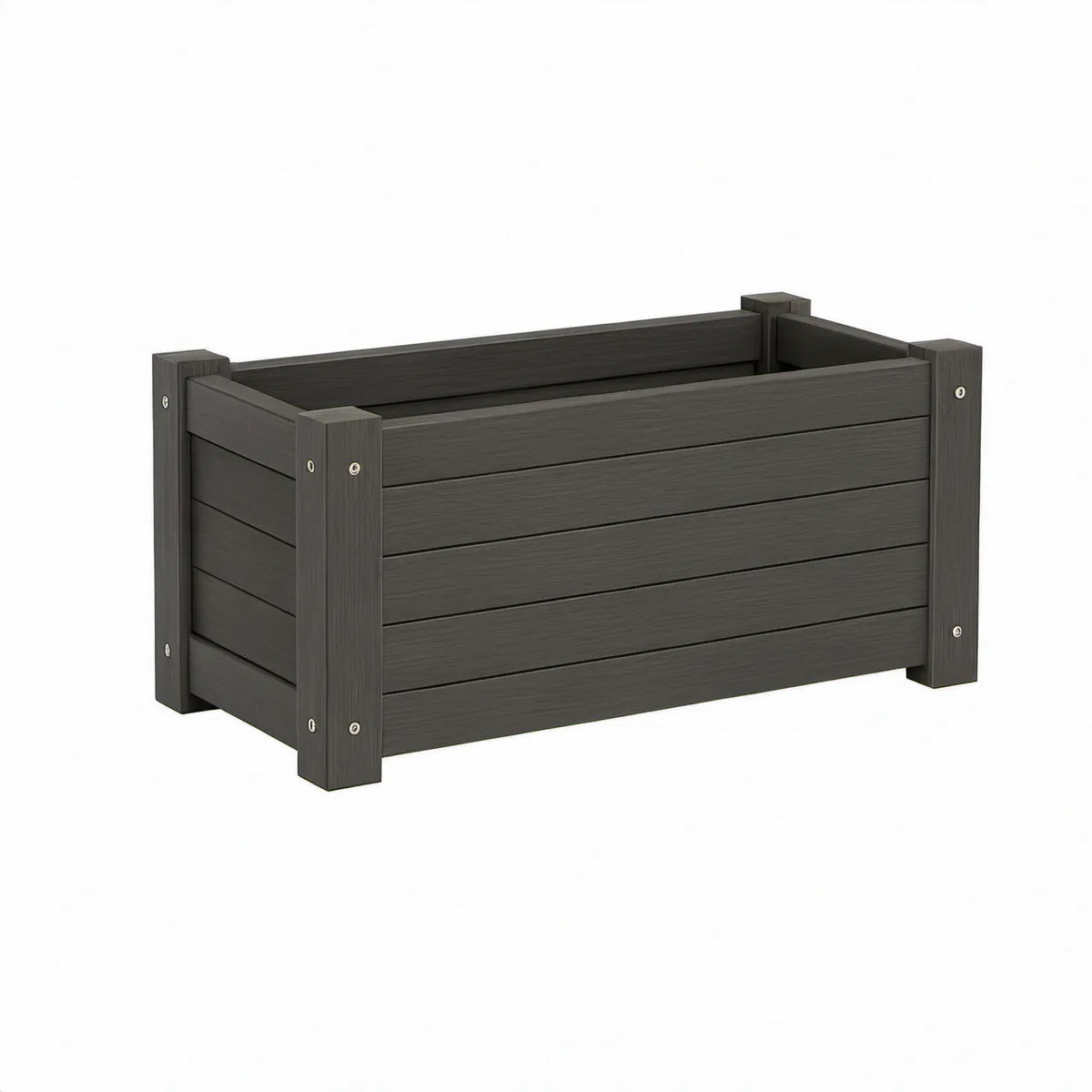 Dark Gray Wood Plastic Composite Raised Planter, 31.5 x 15.7 x 18.1 in.